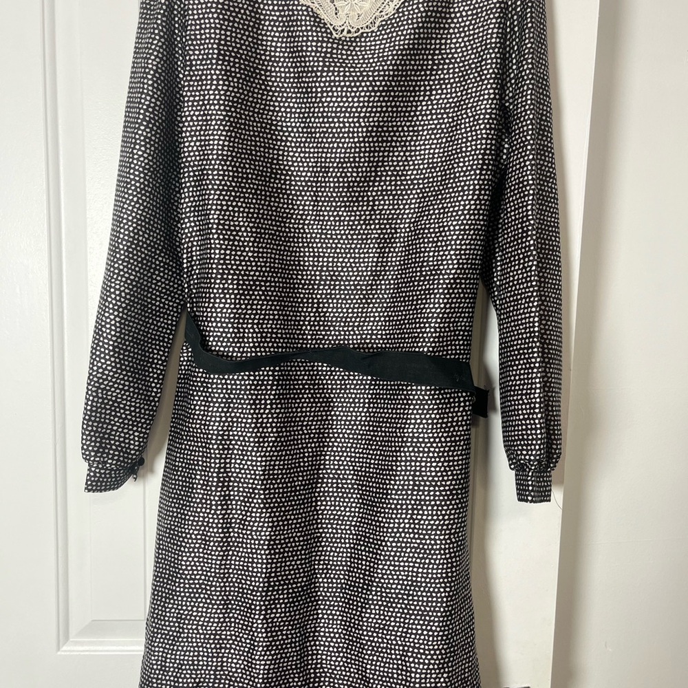 Elegant Black and White Polka Dot Dress